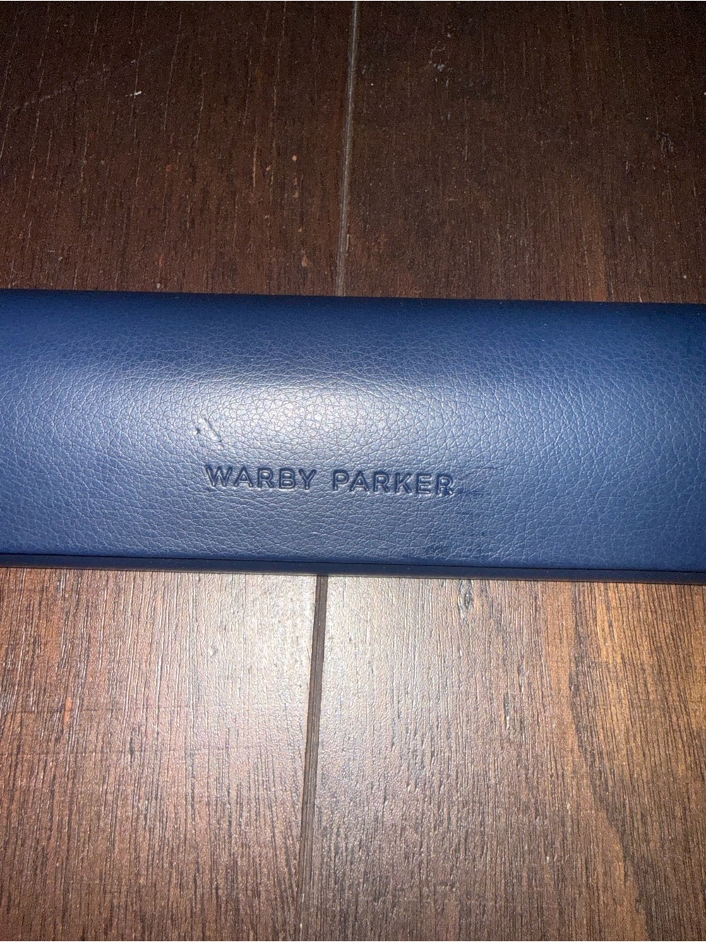 Warby Parker Navy Eyeglass Case with Embossed Logo